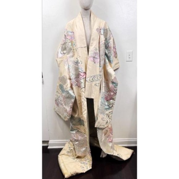 Vintage Jackets & Blazers - ANTIQUE JAPANESE WEDDING CEREMONIAL KIMONO DRESS COAT